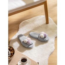Bright Ev Terliği Peluş Yumuş Ponpon Renkli Kadın Ev Terliği  Gündelik ve Çeyizlik