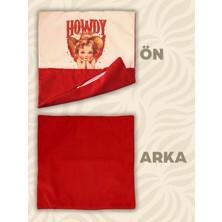 Ayoba Kırlent Kılıfı Cepli ve Baskılı 45 x 45  cm  Howdy Valentine/sevgililer Günü