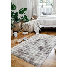 Renkli Bubble Tavşan Tüyü Ithal Kaymaz Yumuşak Tüylü Tona Ton Pembe