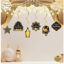 Düvenci Ticaret Ramazan Süslemesi Tavan Sarkıt Süs 6 Lı Iyi Bayramlar