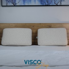 Visco Sleep Visco Yastık Ergonomik Yastık Fiore Doğal Keten Kılıflı Yastık 65x40x14  cm