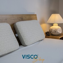 Visco Sleep Visco Yastık Ergonomik Yastık Fiore Doğal Keten Kılıflı Yastık 65x40x14  cm