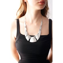 Matya Antik Gümüş  Kaplama Bohem Kolye