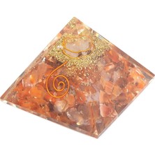 Hakiki Doğal Karnelyan Akik Taşlı Orgonit Piramit