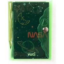 Vuki Astronot Renkli Kapaklı Mini 3 Bölmeli Kalemli Defter