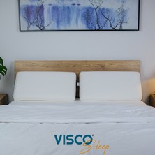 Visco Sleep Visco Yastık Ergonomik Yastık Uzun Klasik Yastık Norma Doğal Viskon Kılıflı Yastık 80x40x12  cm