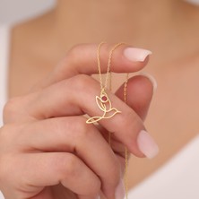 Vaoov 925 Ayar Gümüş Renkli Taşlı Arı Kuşu Kolye