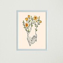 Çerçeveli Poster Tablo T1340 18 x 24 Cm-Beyaz