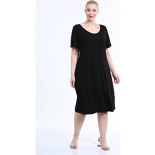 Myline Penye Sırt Çapraz Pullu Şerit Elbise