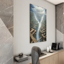 Domovit Sanatsal Cam Tablo - Kavramsal Sanat - Dikey Motif 09-002