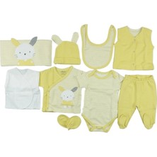 10042 Çizgili Tavşan Desenli 10 Parça Hastane Çıkış Seti