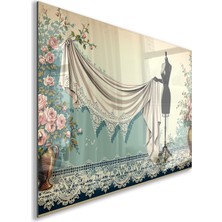 Domovit Mesleki Cam Tablo - Modacı - Yatay Motif 08-190