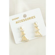 Feryal Kule Trend Taşlı Küpe