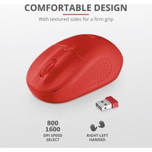 Trust Primo 20787 USB 1600 Dpı Kırmızı Kablosuz Mouse