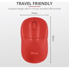 Trust Primo 20787 USB 1600 Dpı Kırmızı Kablosuz Mouse