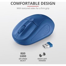 Trust Primo 20786 USB 1600 Dpı Mavi Kablosuz Mouse