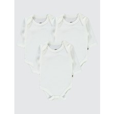 Civil Baby Bebek 3'lü Çıtçıtlı Badi 0-1 Ay Beyaz