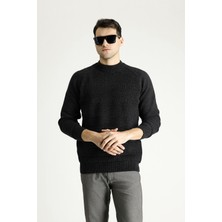 Bato Yaka Slim Fit Dar Kesim Desenli Yünlü Triko Kazak
