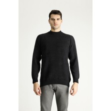 Bato Yaka Slim Fit Dar Kesim Desenli Yünlü Triko Kazak