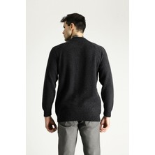 Bato Yaka Slim Fit Dar Kesim Desenli Yünlü Triko Kazak