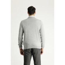 Bisiklet Yaka Regular Fit Desenli Triko Kazak