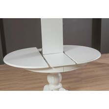 Levent Mobilya ve Aksesuar Rustik Baba Ayak Açılır Masa, Beyaz, 100 x 100