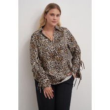 Bağlama Detaylı Leopar Bluz