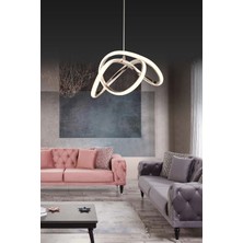 NZL Lighting Modern Lu x ury Kıvrımlı Üç Renkli Krom Sarkıt Ledli Oturma Odası Avize ve Salon Ledli Avize