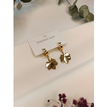 Luna Jewelry Kadın Gold Renk Yaprak Model 316 L Çelik Küpe