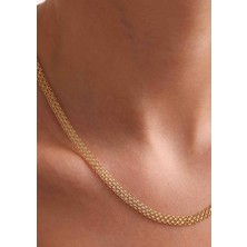 Bayar Gold 14 Ayar Altın Hasır Zincir Kolye 4 mm