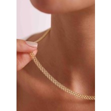 Bayar Gold 14 Ayar Altın Hasır Zincir Kolye 4 mm
