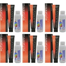 Maxstyle A2640 Argan Keratin 2025/04.65 Yakut Kızılı 60 ml 6 Adet Saç Boyası + 6 Adet 90 ml Oksidan