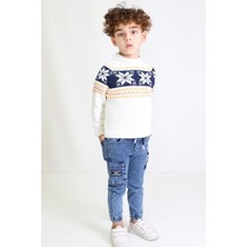 Kurgan Tekstil Erkek Çocuk Regular Fit Bisiklet Yaka Triko Kazak