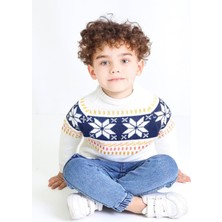 Kurgan Tekstil Erkek Çocuk Regular Fit Bisiklet Yaka Triko Kazak