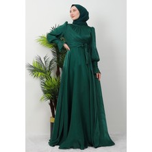 Giza Store Fiyonk Detay Ipek Abiye Zümrüt