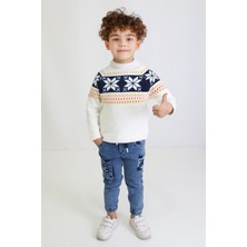 Kurgan Tekstil Erkek Çocuk Regular Fit Bisiklet Yaka Triko Kazak