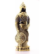 3 Boyutlu Küçük Boy 24 cm Zırhlı Cevşen Ayetli Asker Gold Biblo Polyester Üzerine Metal Kaplama Biblo