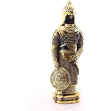 3 Boyutlu Küçük Boy 24 cm Zırhlı Cevşen Ayetli Asker Gold Biblo Polyester Üzerine Metal Kaplama Biblo