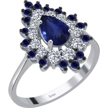 Sirius Pırlanta ve Damla Safir Taşlı Mihrişah Yüzük 0447R0097