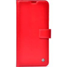 ZORE Xiaomi Redmi Note 14 Pro Plus Kılıf Pu Deri Kapaklı Standlı Kartlıklı Bölmeli Deluxe Cüzdan-Kırmızı