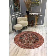Kaymaz Taban Yıkanabilir Dijital Baskı Dekoratif Modern Desenli Yuvarlak Dot Taban Halı