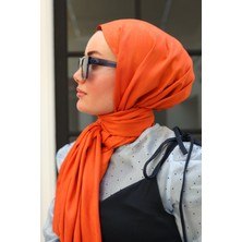 Silk Home Kaşık Desen Jakarlı Deluxe Şal - Turuncu