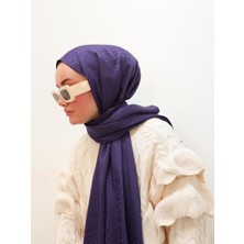 Silk Home Batik Desen Jakarlı Deluxe Şal - Mor