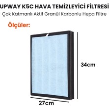 Upway K5C Hava Temizleyici Için Çok Katmanlı Aktif Karbonlu Hepa Filtre