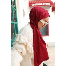 Silk Home Batik Desen Jakarlı Deluxe Şal - Bordo