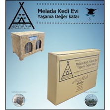 Melada Mobilya Kedi Evi Dış Ortam Uygun Ahşap Kedi Evi Double Osb 61x41x36 cm