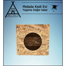 Melada Mobilya Kedi Evi Dış Ortam Uygun Ahşap Kedi Evi Osb 60x40x40 cm