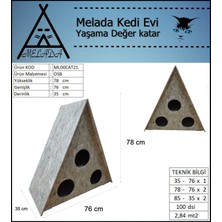 Melada Mobilya Kedi Evi Dış Ortam Uygun Ahşap Kedi Evi Osb 78x76x35 cm