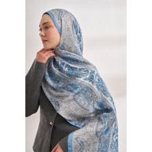 Armanda Catena Desen Ithal Vual Şal - Kot Mavisi