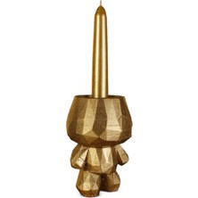 Altın Eskitme Mumluk Şamdan Ince Mum Uyumlu Model 5